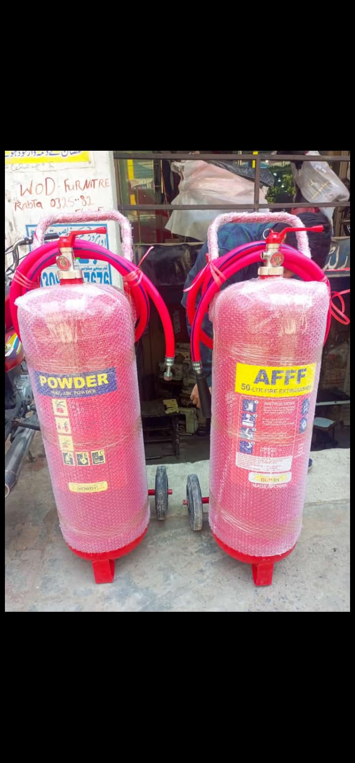 50 KG DRY CHEMICALS POWDER FIRE EXTINGUISHER WHEELED TROLLEY